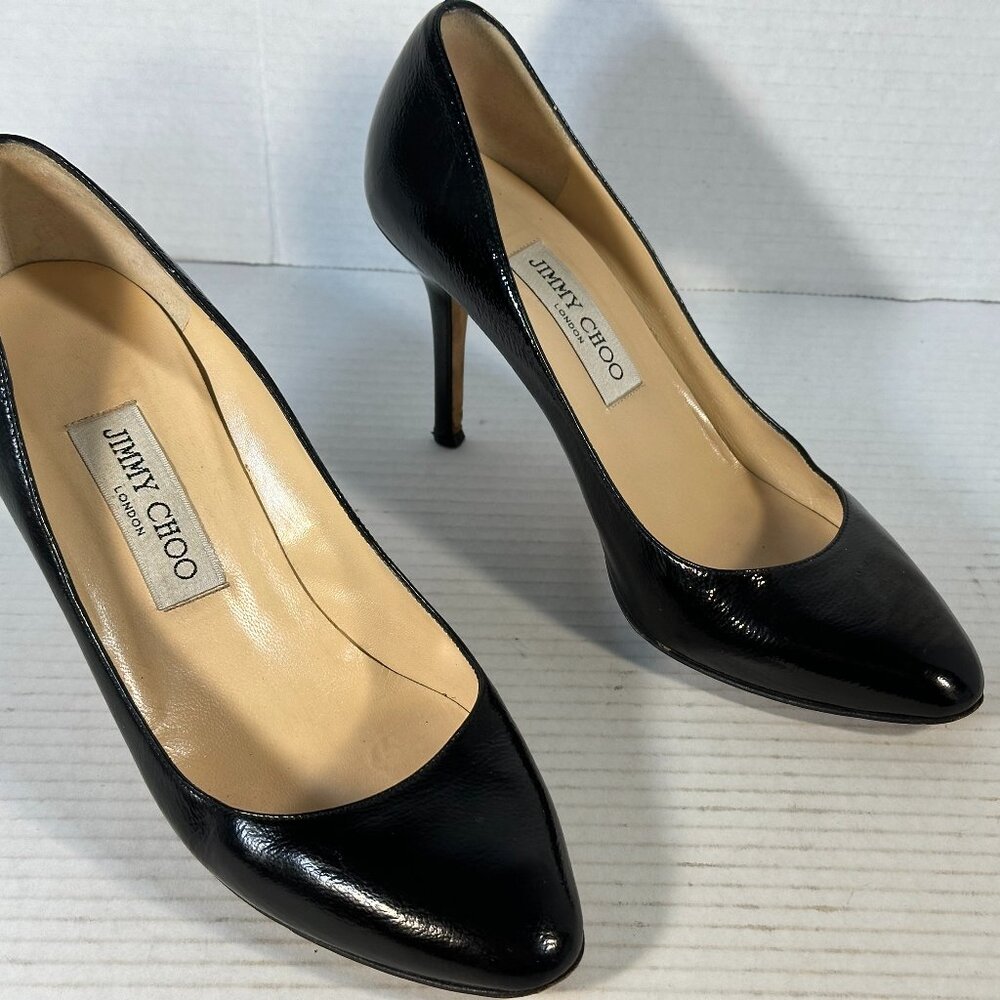 WOMEN'S BLACK JIMMY CHOO HEELS SIZE 7-1/2